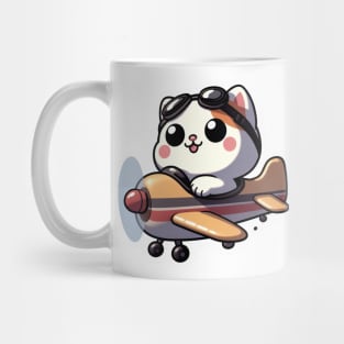 kitty on a plane Mug